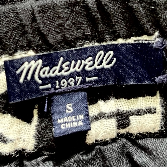 Madewell Black Cream Woodblock Mini Skirt S VGUC - Picture 10 of 13